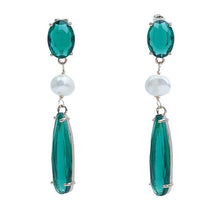 Load image into Gallery viewer, 【Earrings】Chinese Art Grass &amp; Pearl Drop Earrings Green Gradient Copper Chain Lightweight Earring for Women