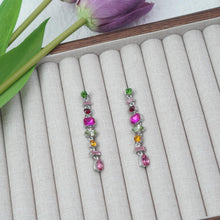 Load image into Gallery viewer, 【Drop Earrings】Silver Plated Alloy Earrings with Multi Color Stones, Glam Retro &amp; Artistic Style for Ladies