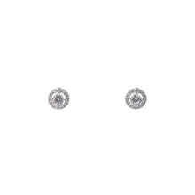 Load image into Gallery viewer, 【Stud Earrings】Silver-Tone Crystal Halo Stud Earring - Timeless Minimalist for Women Everyday Sparkle