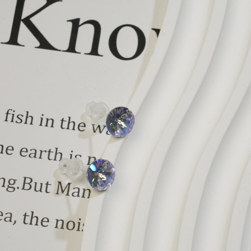 Anting-anting Stud, Kristal Biru / Hijau, Reka Bentuk Minimalis, Penting untuk Pencinta Fesyen, Sesuai untuk Dipakai Harian cute  earrings