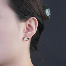 Load image into Gallery viewer, 【Stud Earrings】Silver/Golden Toned &amp; Shell Double-Heart Earrings, Romantic &amp; Chic, For Fashion Ladies