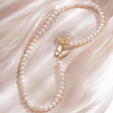 Load image into Gallery viewer, Elegant Natural Freshwater Pearl Necklace - Butterfly Accent - Feminine Charm for Everyday Wear