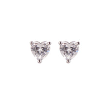 Load image into Gallery viewer, 【Stud Earrings】Copper Silver-Tone Zirconia Prong Set Romantic Minimalist Stud Earrings Elegant Sparkle Gift for Women