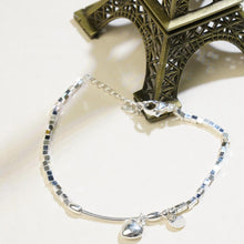 Load image into Gallery viewer, 【Bracelet】Geometric Square Beads Chain Bracelet with Heart&amp;Disc Pendants, Romantic Jewelry for Daily
