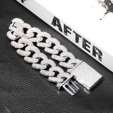 Charger l&#39;image dans la galerie, YOSZO Hip Hop 20mm Miami Cuban Chains Bracelet Iced Out Paved Bling Round CZ for Men