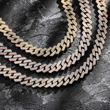 Charger l&#39;image dans la galerie, YOSZO Cuban Link Chain for Men 14mm 6 Times 14K Gold Plated Iced out Lab Diamond Miami Curb Cadenas De Oro Para Hombres Choker for Women with Box Clasp Hip Hop