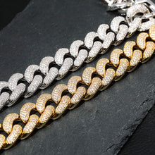 Charger l&#39;image dans la galerie, YOSZO Hip Hop 20mm Miami Cuban Chains Bracelet Iced Out Paved Bling Round CZ for Men