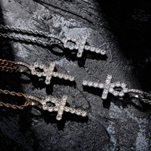 Charger l&#39;image dans la galerie, YOSZO Ankh Cross Pendant 18K Gold Plated Fully Iced Out CZ Egyptian Ankh Religious Chain Necklace for Men Women