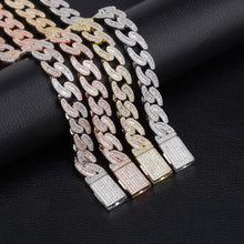 Charger l&#39;image dans la galerie, YOSZO 14mm Iced out 6 Times 14K Gold Filled Custom Baguette Diamond Miami Cuban Link Chain Choker for Men with Box Clasp