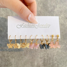 Load image into Gallery viewer, Boho Butterfly Earrings Set For Women Metal Gold Color Hollow Heart Dangle Earrings Girls Party Trendy Jewelry Gifts