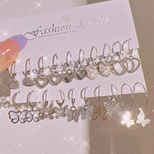 Load image into Gallery viewer, Boho Butterfly Earrings Set For Women Metal Gold Color Hollow Heart Dangle Earrings Girls Party Trendy Jewelry Gifts