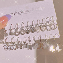 Load image into Gallery viewer, Boho Butterfly Earrings Set For Women Metal Gold Color Hollow Heart Dangle Earrings Girls Party Trendy Jewelry Gifts