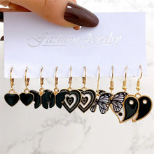 Load image into Gallery viewer, Boho Butterfly Earrings Set For Women Metal Gold Color Hollow Heart Dangle Earrings Girls Party Trendy Jewelry Gifts