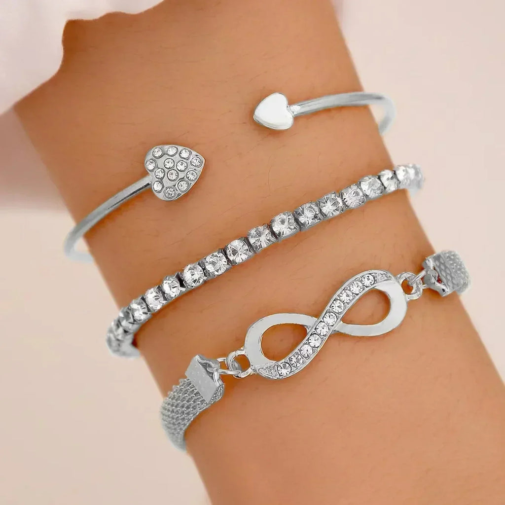 Boho Summer Five-Pointed Star Small Daisy Pearl Bracelet Eight-Piece Set for Fashion Woman Adjustable Charm Bangle Jewely GIft