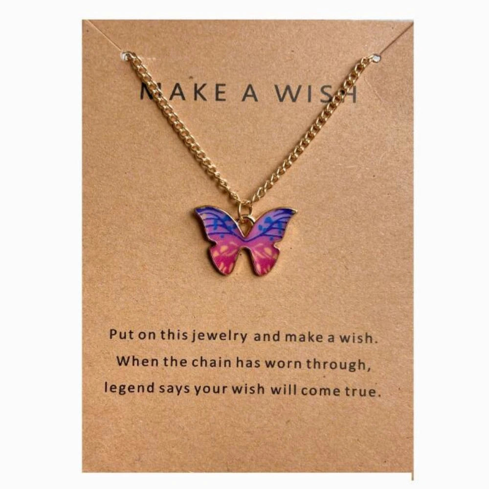 Cute Butterfly Pendant Necklace For Women Simple Ins Clavicle Chain Item Jewelry Korean Fashion Necklace Jewelry Gifts