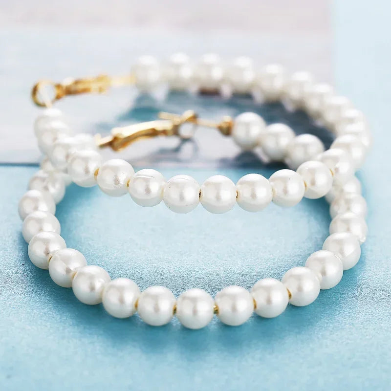 Creative retro simple earring of artificial pearl earrings