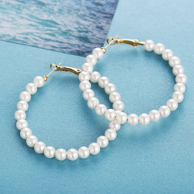 Creative retro simple earring of artificial pearl earrings