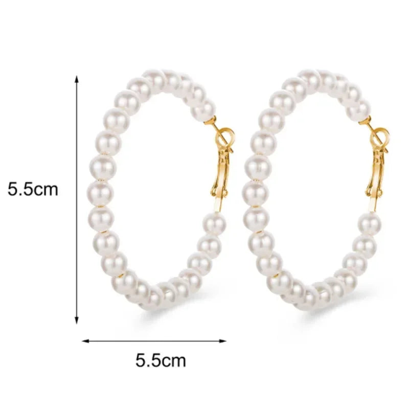 Creative retro simple earring of artificial pearl earrings