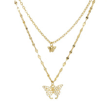 Carregar imagem no visualizador da galeria, European and American Fashion New Double Butterfly Layer Clavicle Chain Wholesale Women And Jewelry Anuet Party GIfts