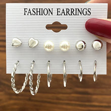Carregar imagem no visualizador da galeria, Fashion Geometry Women&#39;s Earring Set Metal Gold Color Exaggerated Long Tassels Big Circle Pearl Dangle Earring Party Jewelry