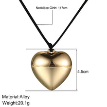 Load image into Gallery viewer, Gold Color Big Love Heart Pendant Choker Necklace For Women Girls Elegant Bowknot Adjustable Chain Sweet Cool Party Jewelry