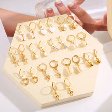 Load image into Gallery viewer, Gold Color Butterfly Love Hoop Earrings Set New Creative Simple Heart Hollow Dangle Earring for Women Fashion Trendy Jewelry