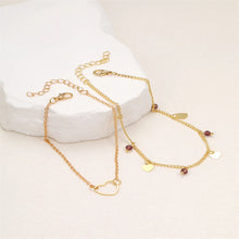 Load image into Gallery viewer, Gold Color Heart Anklet Multilayers Adjustable Anklet For Women New Fashion Summer Bracelet On Foot Beach Party Leg Chains