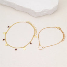Load image into Gallery viewer, Gold Color Heart Anklet Multilayers Adjustable Anklet For Women New Fashion Summer Bracelet On Foot Beach Party Leg Chains
