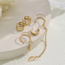 Load image into Gallery viewer, Gold Color Leaves Clip Earrings for Women Creative Simple C Butterfly Ear Cuff Non-Piercing Ear Clips Set Trendy Jewelry