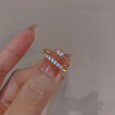 Fashion trendy gold plated rings