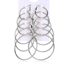 Laden Sie das Bild in den Galerie-Viewer, Hoop Earrings Gold Silver Color Small Big Circle Earring Set for Women Simple Punk Ear Clip