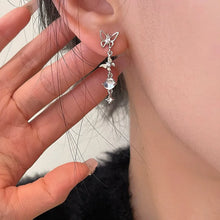Laden Sie das Bild in den Galerie-Viewer, Korean Elegant Cute Rhinestone Butterfly Stud Earrings For Women Fashion Moonstone Tassel Earrings Luxury Elegant Jewelry Gifts