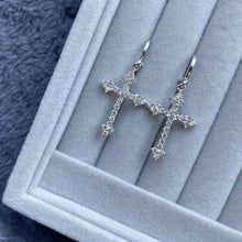 Load image into Gallery viewer, Korean Fashion Zircon Crystal Cross Women Drop Earrings for Gothic Punk Hip Hop Female Piercing Dangle Earrings Party Jewelry