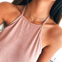 Laden Sie das Bild in den Galerie-Viewer, Simple Pearl Choker Necklaces for Women Fashion Double Layer Chain Small Love Heart Pendant Necklace Jewelry Gift Wholesale