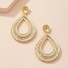 Cargar imagen en el visor de la galería, Metal Dot Texture Water Drop Dangle Earrings for Women&#39;s New Classic Retro Design Jewelry Party Accessories