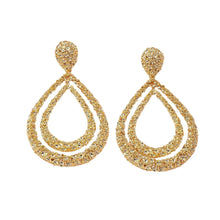 Cargar imagen en el visor de la galería, Metal Dot Texture Water Drop Dangle Earrings for Women&#39;s New Classic Retro Design Jewelry Party Accessories