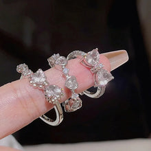 Laden Sie das Bild in den Galerie-Viewer, Love Heart Rings for Women Opening Personality Finger Ring Fashion Sweet Girls Jewelry Wedding Party Accessories