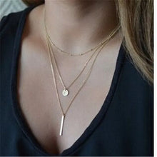 Load image into Gallery viewer, Multilayer Necklaces &amp; Pendants For Women Gold Color Long Chains Choker Female Pendant Necklace Fashion Jewelry Collier Femme