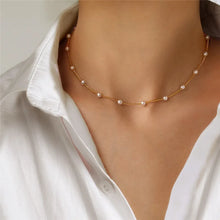 Load image into Gallery viewer, New Beads Women&#39;s Neck Chain Kpop Pearl Choker Necklace Gold Color Goth Chocker Jewelry On The Neck Pendant