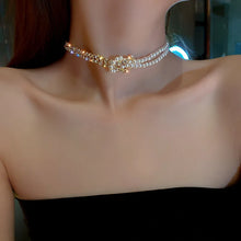 Load image into Gallery viewer, New Beads Women&#39;s Neck Chain Kpop Pearl Choker Necklace Gold Color Goth Chocker Jewelry On The Neck Pendant