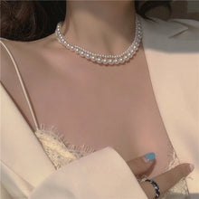 Load image into Gallery viewer, New Beads Women&#39;s Neck Chain Kpop Pearl Choker Necklace Gold Color Goth Chocker Jewelry On The Neck Pendant