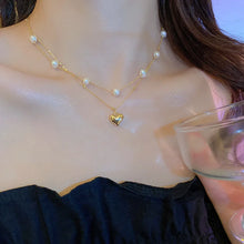 Load image into Gallery viewer, New Beads Women&#39;s Neck Chain Kpop Pearl Choker Necklace Gold Color Goth Chocker Jewelry On The Neck Pendant