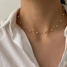 Load image into Gallery viewer, New Beads Women&#39;s Neck Chain Kpop Pearl Choker Necklace Gold Color Goth Chocker Jewelry On The Neck Pendant