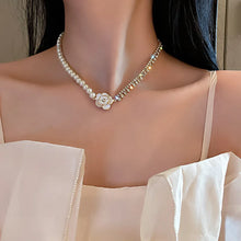 Load image into Gallery viewer, New Beads Women&#39;s Neck Chain Kpop Pearl Choker Necklace Gold Color Goth Chocker Jewelry On The Neck Pendant