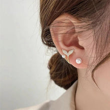Load image into Gallery viewer, New Elegant Mermaid Tail Shape Pearl Gold Color Earrings Korean Fashion Jewelry for Women Party Sweet Temperament Accessories