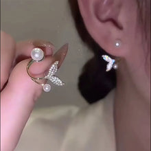 Load image into Gallery viewer, New Elegant Mermaid Tail Shape Pearl Gold Color Earrings Korean Fashion Jewelry for Women Party Sweet Temperament Accessories