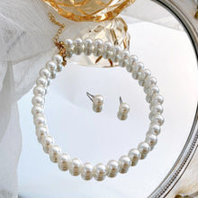 Charger l&#39;image dans la galerie, New Fashion White Pearl Necklace Jewelry Sets Necklace Earrings Bridal Pearl Sets Women Party Wedding Christmas Gifts