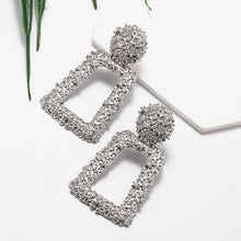 Charger l&#39;image dans la galerie, New Hollow Geometric Trapezoid Drop Earrings for Women Personality Punk Carved Metal Brincos Jewelry Hyperbole Trendy Gift