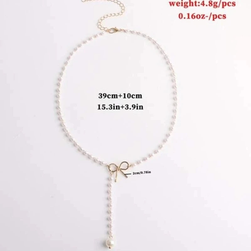 New Long Tassel Pearl Chain Rhinestone Butterfly Necklace for Women Stainless Steel Necklace Wedding Jewelry Birthday Gifts