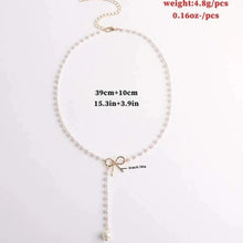 Charger l&#39;image dans la galerie, New Long Tassel Pearl Chain Rhinestone Butterfly Necklace for Women Stainless Steel Necklace Wedding Jewelry Birthday Gifts
